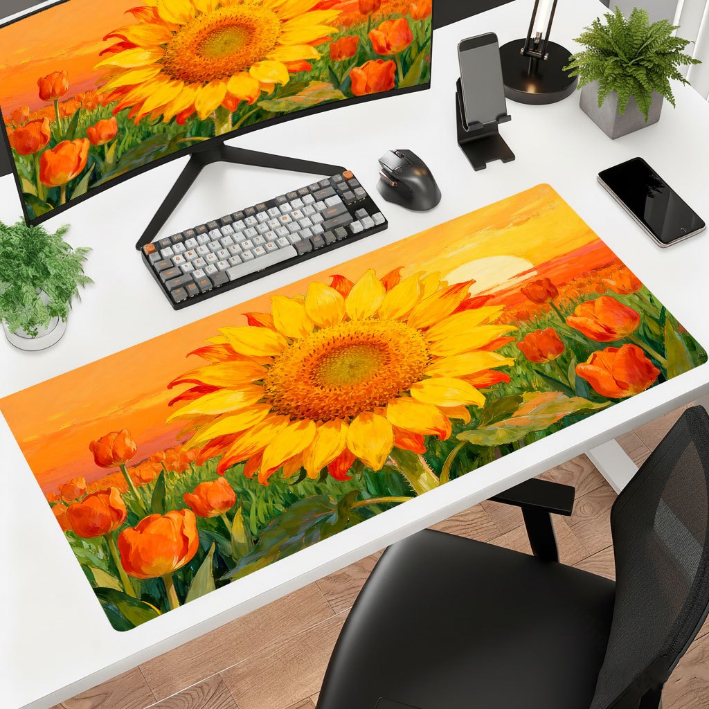 Laptop Accessories Brand - Brand Yellow Sunflower Mauspad, dicke Schreibtischunterlage
