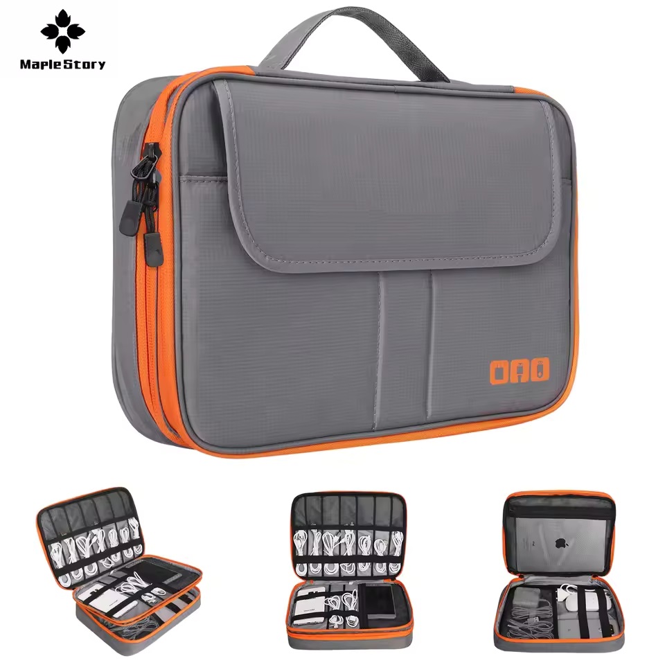 Cable Management Bag - Reise-Doppelschicht-Digital-Aufbewahrungstasche Ladegerät USB-Datenkabel-Organizer Wasserdichte Elektronik-Zubehör-Kabel-Aufbewahrungstasche